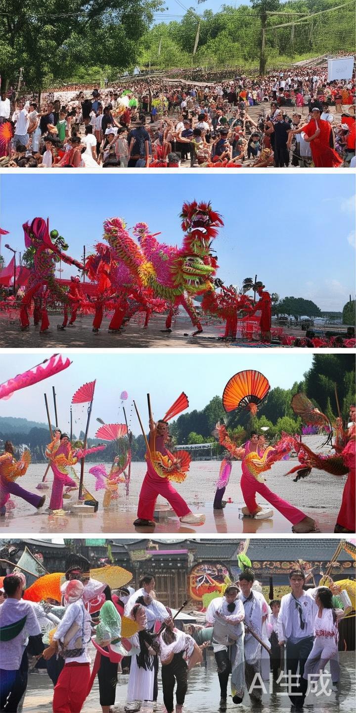 江南传统体育包括舞龙舞狮、武术折扇表演、棍术、泼水