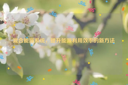 混合能源系统，提升能源利用效率的新方法