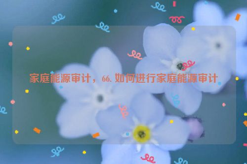 家庭能源审计，66. 如何进行家庭能源审计